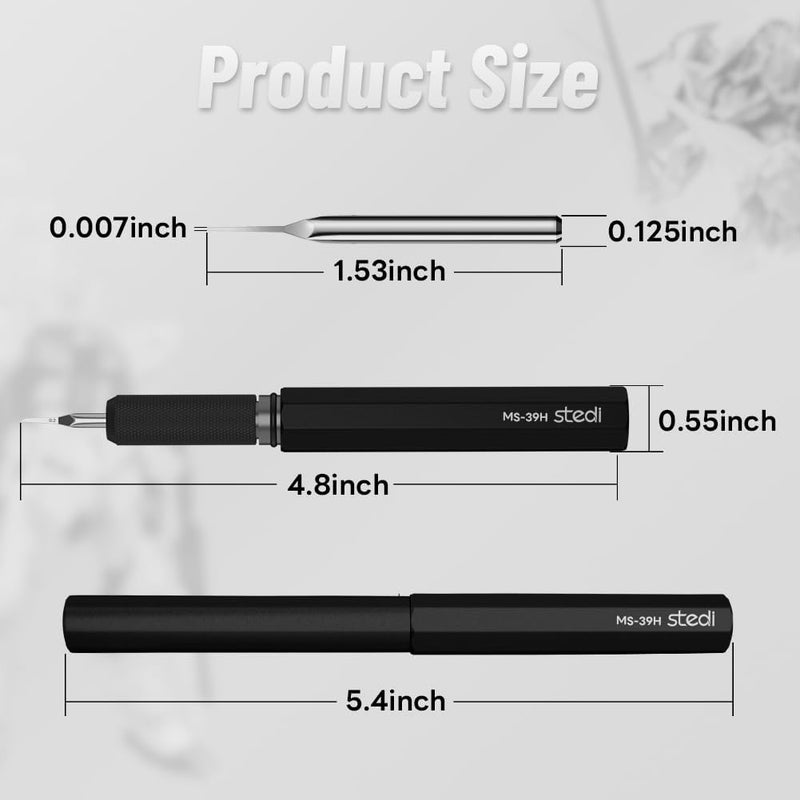 Stedi Model Scriber,Tungsten steel Blades 0.2 mm,for Modeling Hobby,RG Scale Model,Gundam Model Kit,for Scribing line, Engraved,Panel line,Resin,Black, MS-39h-34 - Image 3